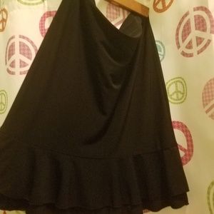 White House Black Market Black Ruffled Skirt